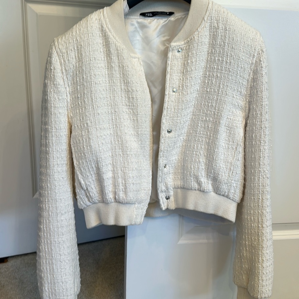 Zara tweed bomber size Small